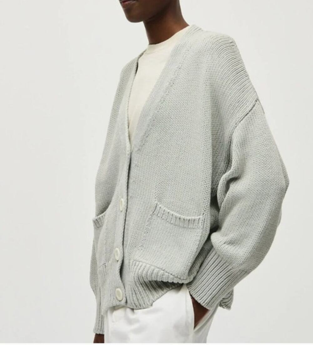 BABAA OS S M L Cardigan No 86 Chalk Cotton Sweater